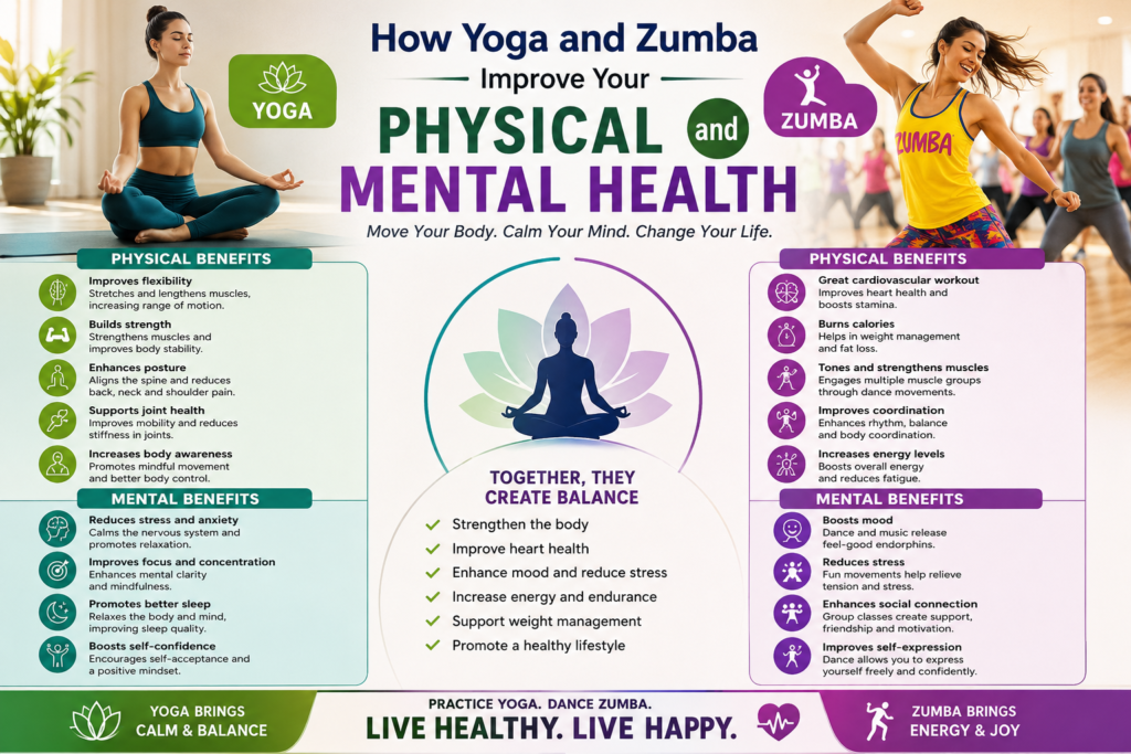 How Yoga and Zumba Improve Your Physical and Mental Health